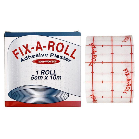 Fix-A-Roll Adhesive Dressing Fixation Retention Tape Plaster 5cm x 10m Pack
