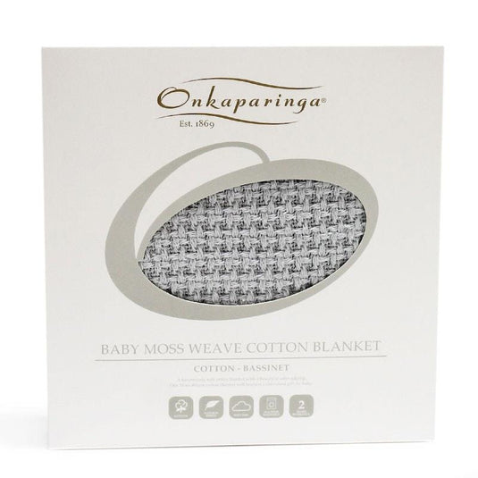 Onkaparinga Baby Moss Weave 80x120cm Cotton Blanket Bassinet - Silver 1pc