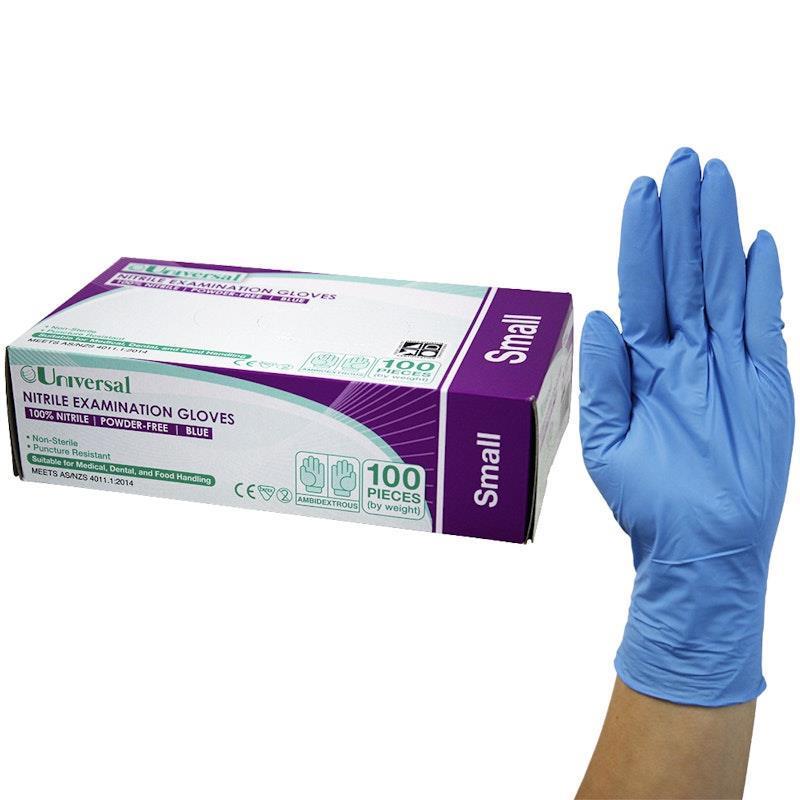 Load image into Gallery viewer, Universal Choice Nitrile Examination Gloves AS NZ Powder Free Small 100 Pieces/Box

