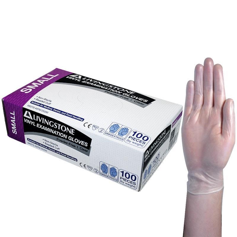 Load image into Gallery viewer, Livingstone Vinyl Examination Gloves ASTM Powder Free Small 100 Pieces/Box
