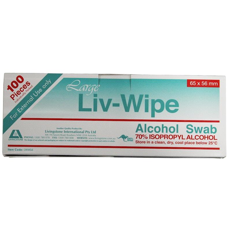 Load image into Gallery viewer, Liv-Wipe 70% Alcohol Swabs Prep Pad - Large 100 Pieces
