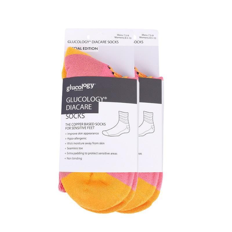 Load image into Gallery viewer, Glucology Copper based Socks 2 Pairs Medium/ Bananas

