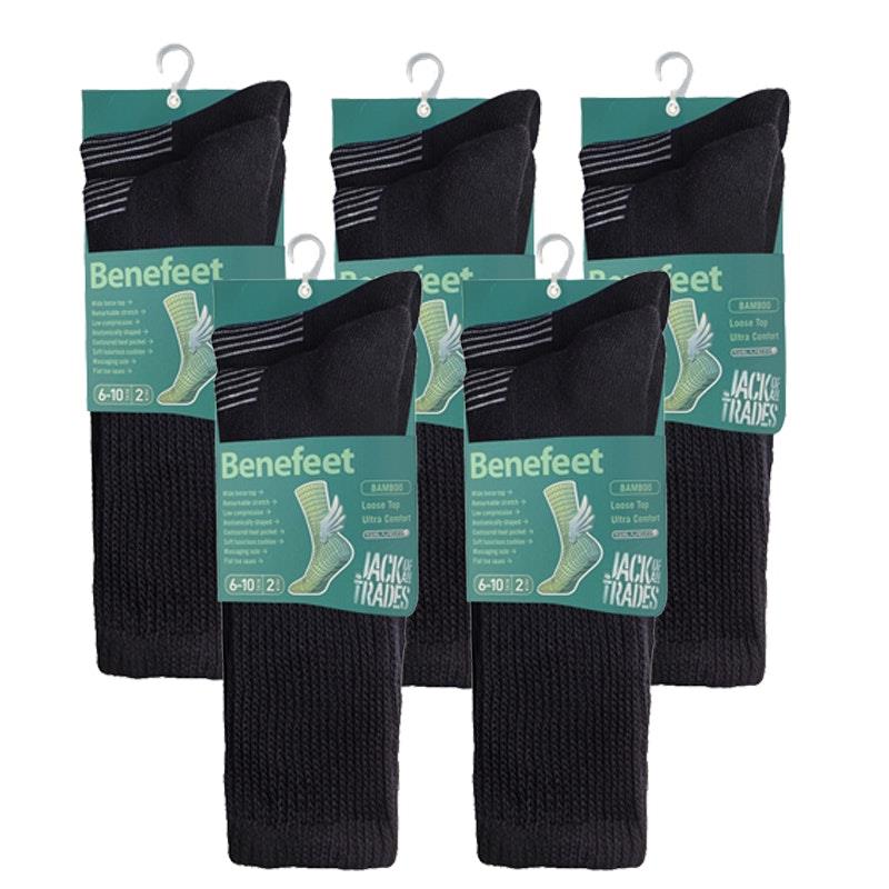 Load image into Gallery viewer, Benefeet 10 pairs of Men's Bamboo Socks - Black Size 6-10
