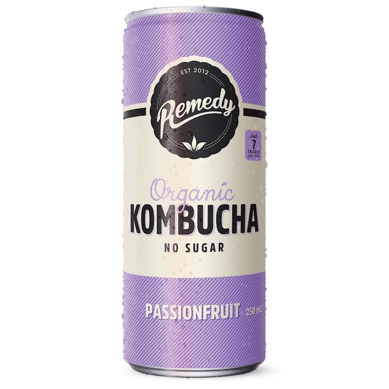Load image into Gallery viewer, Remedy Kombucha Passionfruit 250ml Can x 24
