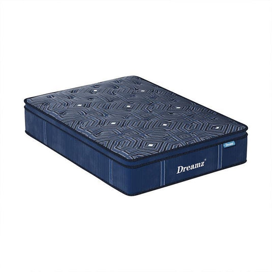 DreamZ Spring Mattress Bed Euro Top Pocket Spring Medium Firm Foam 30cm Double