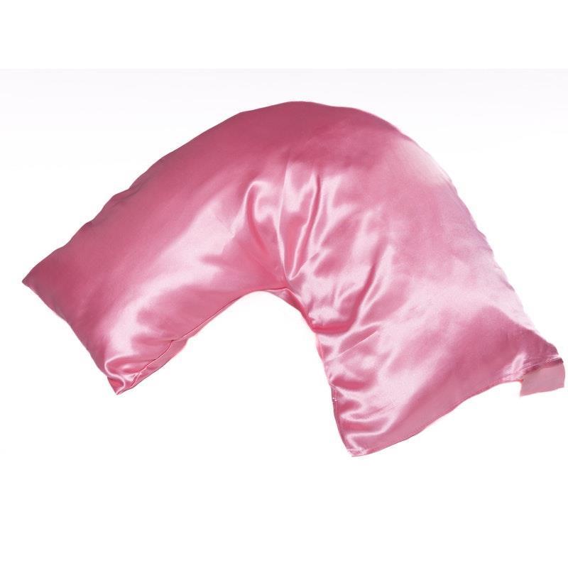 Load image into Gallery viewer, Relax and Recover Silk Satin V Shape Pillow Case Dusty Pink
