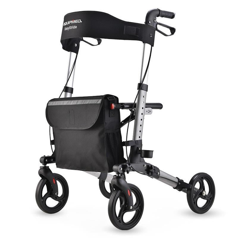 Load image into Gallery viewer, Equipmed Foldable Aluminium Walking Frame Rollator Silver
