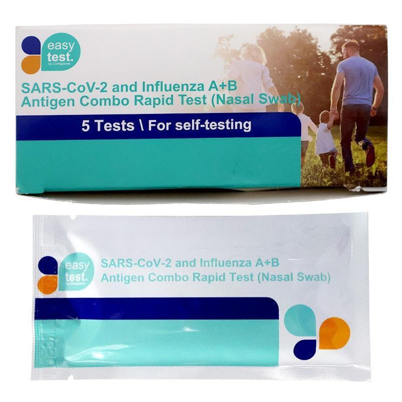 Load image into Gallery viewer, EasyTest COVID-19 Influenza A/B Antigen Combination Nasal Test Kit 5Pack
