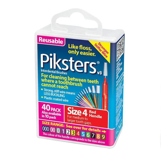 Piksters Interdental Brushes Red Size 4 40pk