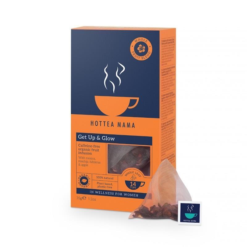 Load image into Gallery viewer, HOTTEA MAMA Organic Get Up &amp; Glow - Fruity Tea For A Caffeine-Free Boost 1Pack
