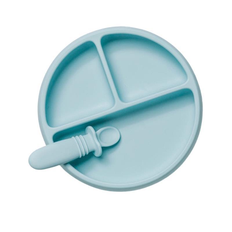 Load image into Gallery viewer, Starting Solids Australia Suckie Scoop Divided Plate Blue Lemonade
