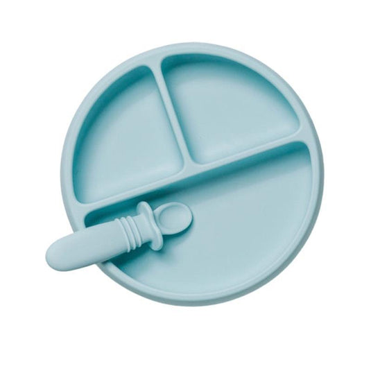 Starting Solids Australia Suckie Scoop Divided Plate Blue Lemonade