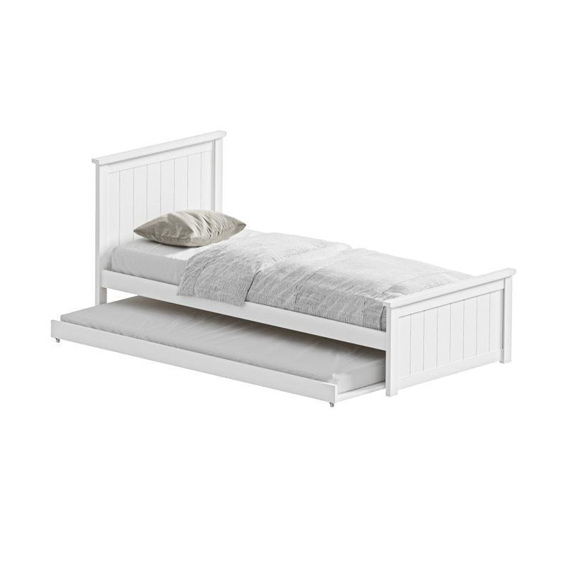 Load image into Gallery viewer, Oikiture Trundle Bed Frame Single Size Beds Base Wooden Daybed White
