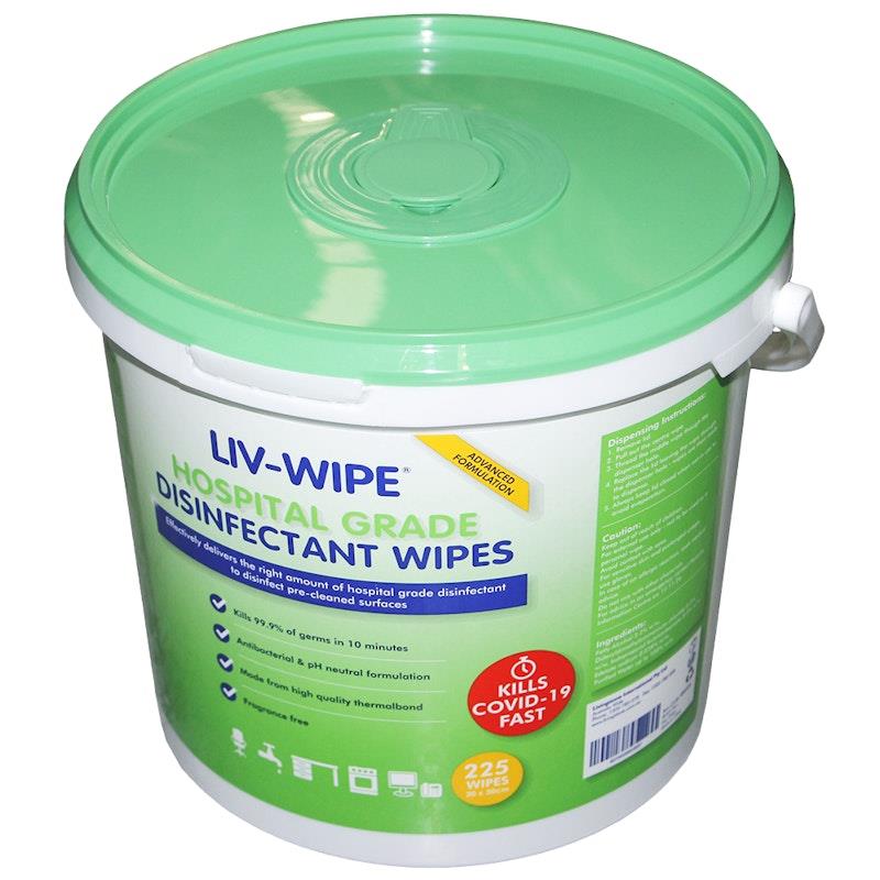 Load image into Gallery viewer, Liv-Wipe Hospital Grade Sanitiser Disinfectant Wipes 225 Wipes 1tub

