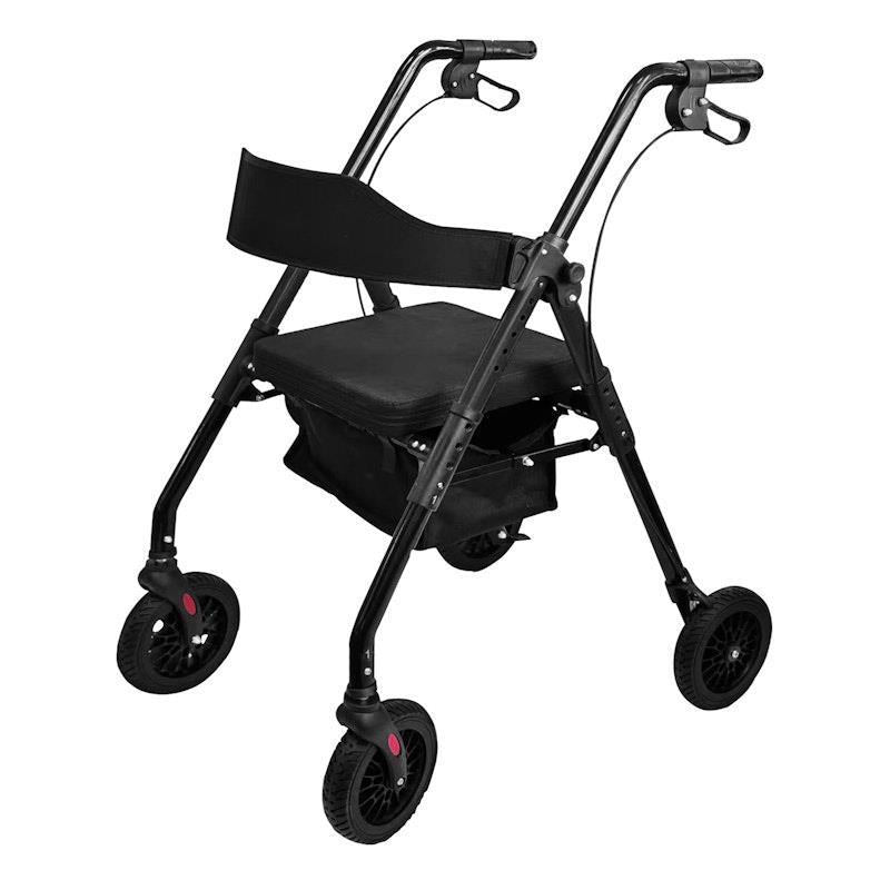 Load image into Gallery viewer, Orthonica Foldable Mobility Steel Rollator Walker 136kg Max Capacity Black
