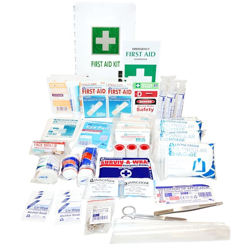 Load image into Gallery viewer, Livingstone First Aid Kit Class B In Wall Mountable Metal Case Bundle
