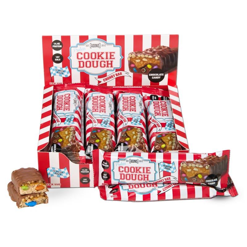 Load image into Gallery viewer, Adonis Gear Protein Cookie Dough Chunky Bar - Chocolate Candy 12Bars
