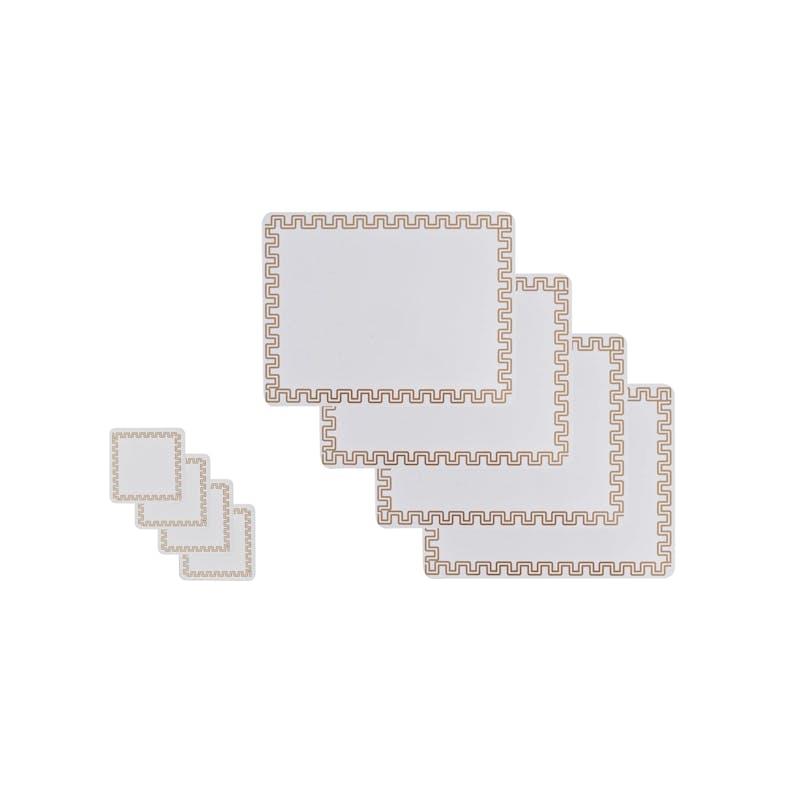 Load image into Gallery viewer, Clevinger MDF Placemats and Coasters Gold Border 8 Pieces
