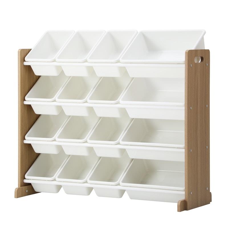 Load image into Gallery viewer, Oikiture Kids Toy Box Organiser 16 Bins Display Shelf Storage Rack Drawer White &amp; Wooden
