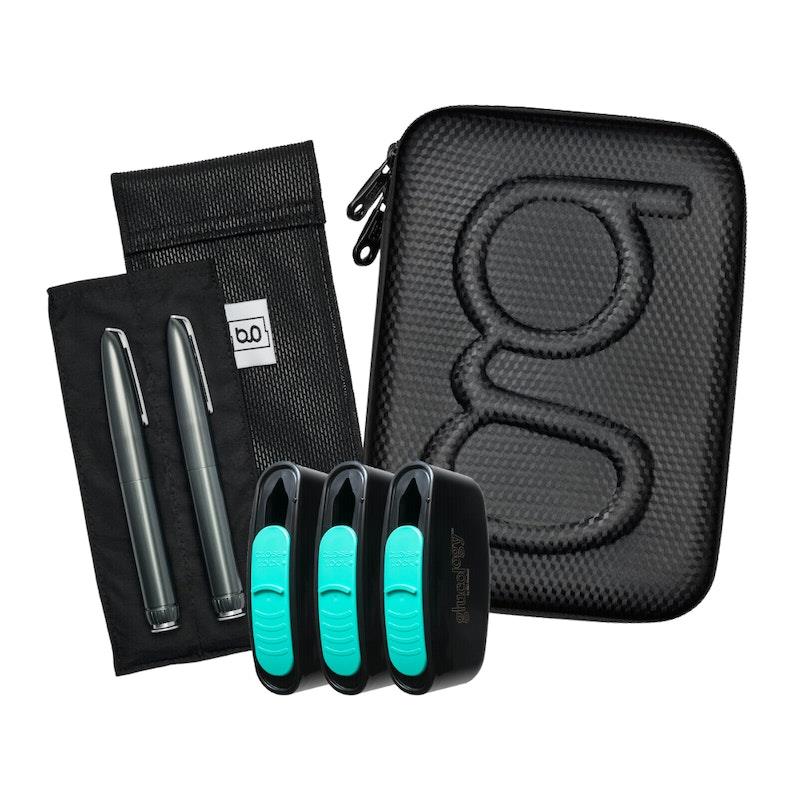 Load image into Gallery viewer, Glucology Travel Bundle Case - Plus, Black/ 2 Pen Pouch - Black/ 3 Sharps
