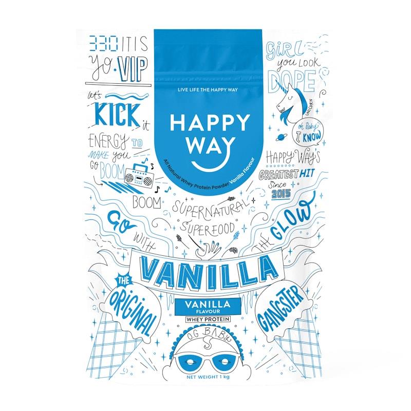 Load image into Gallery viewer, Happy Way Vanilla Whey Protein Powder 1kg
