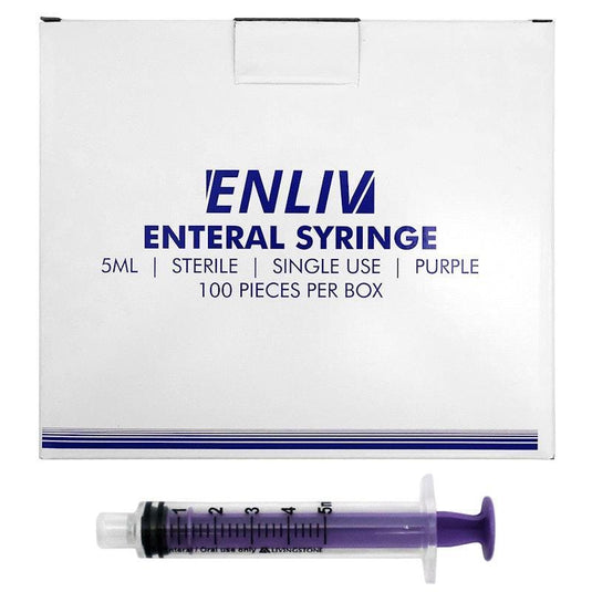 Enliv Enteral Syringe Sterile 5mL 100 Pieces/Box