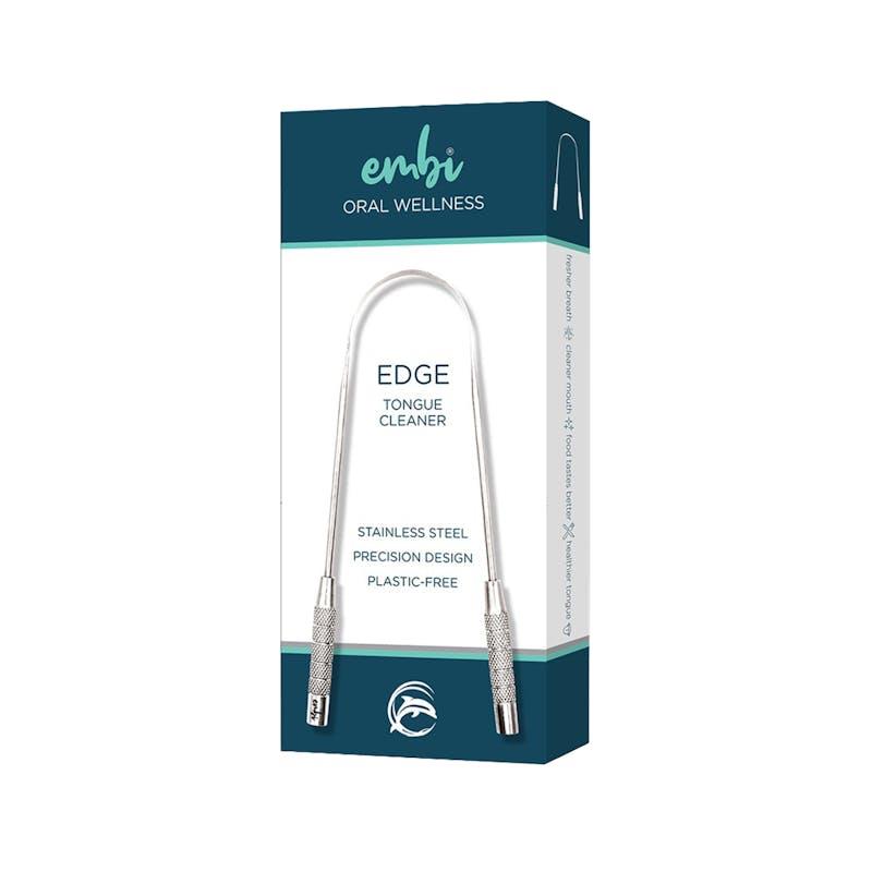 Load image into Gallery viewer, embi Oral Wellness Edge Premium Stainless Steel Tongue Scraper 1pc

