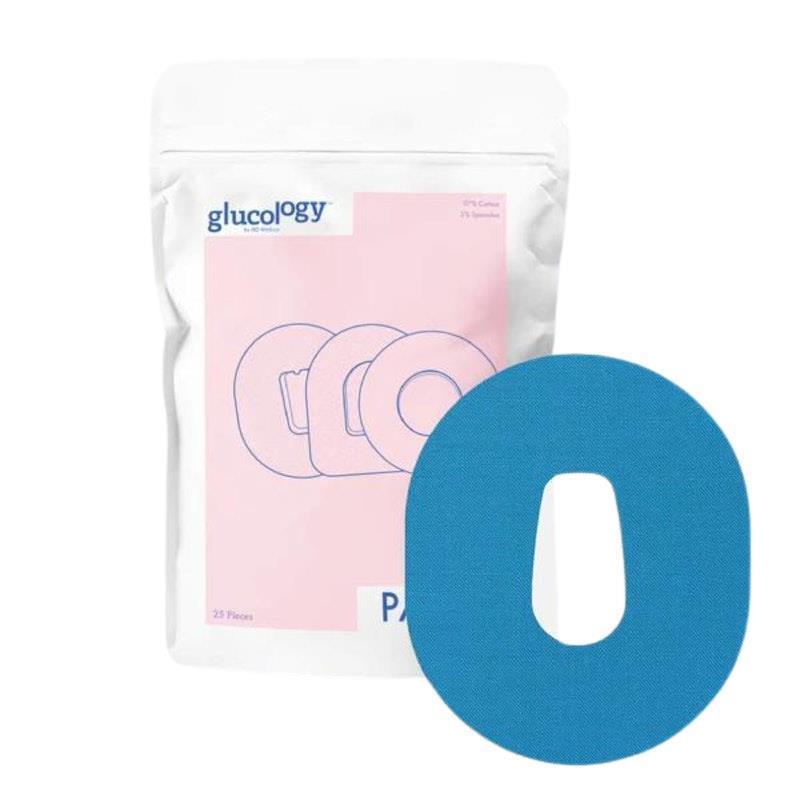 Load image into Gallery viewer, Glucology 25 Pack CGM Patches for Dexcom G6 Blue
