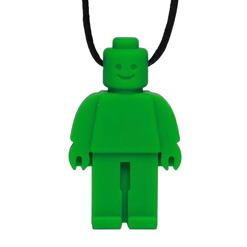 Load image into Gallery viewer, Sensory Safari Sensory Necklace Block Man Dark Green
