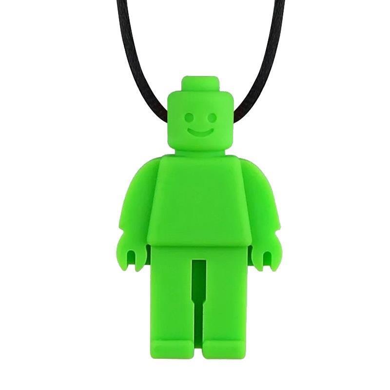Load image into Gallery viewer, Sensory Safari Sensory Necklace Block Man Light Green
