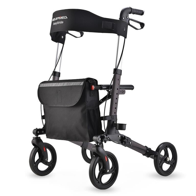 Load image into Gallery viewer, Equipmed Foldable Aluminium Walking Frame Rollator Titanium Colour

