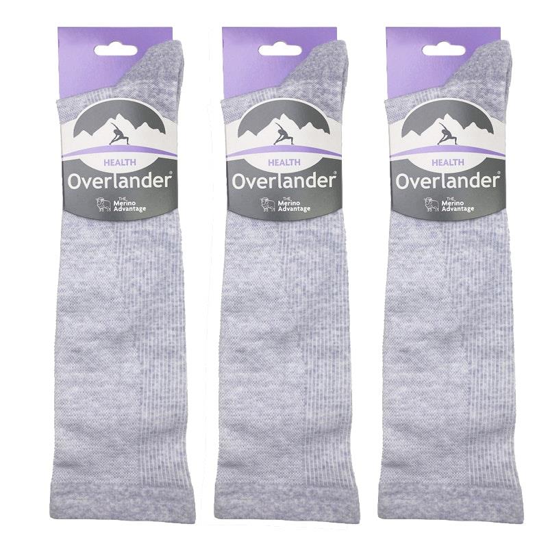 Load image into Gallery viewer, Overlander 3 pairs of Men's Merino Wool Health Compression Socks - Grey Melange Size 11-14
