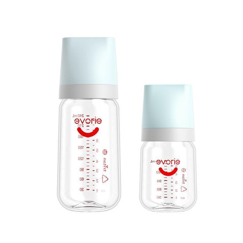 Load image into Gallery viewer, Evorie Tritan Wide-neck Baby Milk Feeding Bottle Starter Set 160mL+240mL, Blue Pack
