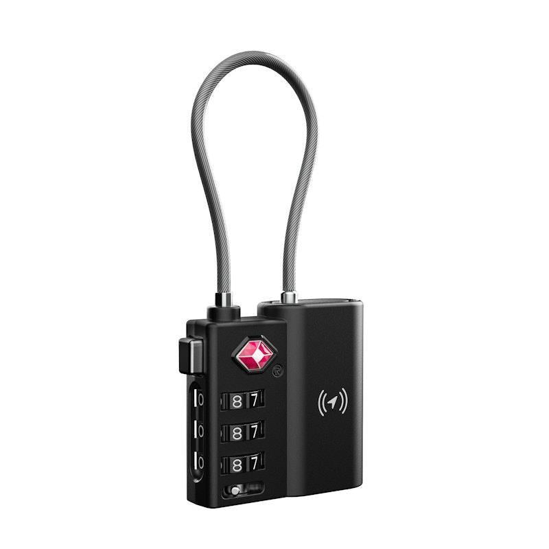 Load image into Gallery viewer, Laser TSA Lock Smart Tag with Rechargeable Battery Black 1 Piece
