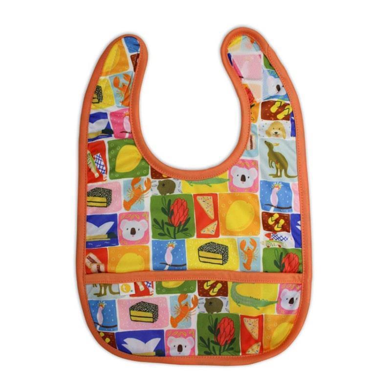 Load image into Gallery viewer, tyoub x Suki McMaster Baby Bib Stay-dry - Aussie Icons One Size
