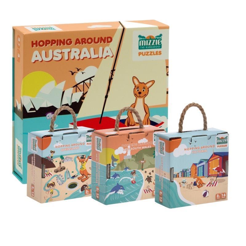 Load image into Gallery viewer, Mizzie The Kangaroo Little Aussie Lovers Puzzles Gift Set
