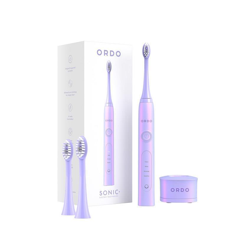 Load image into Gallery viewer, ORDO Sonic+ Toothbrush &amp; 2x Brush Head Bundle Pearl Violet
