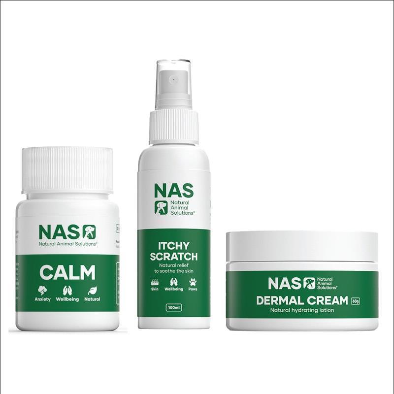 Load image into Gallery viewer, Natural Animal Solutions Pet Calm &amp; Skin Health Pack Bundle
