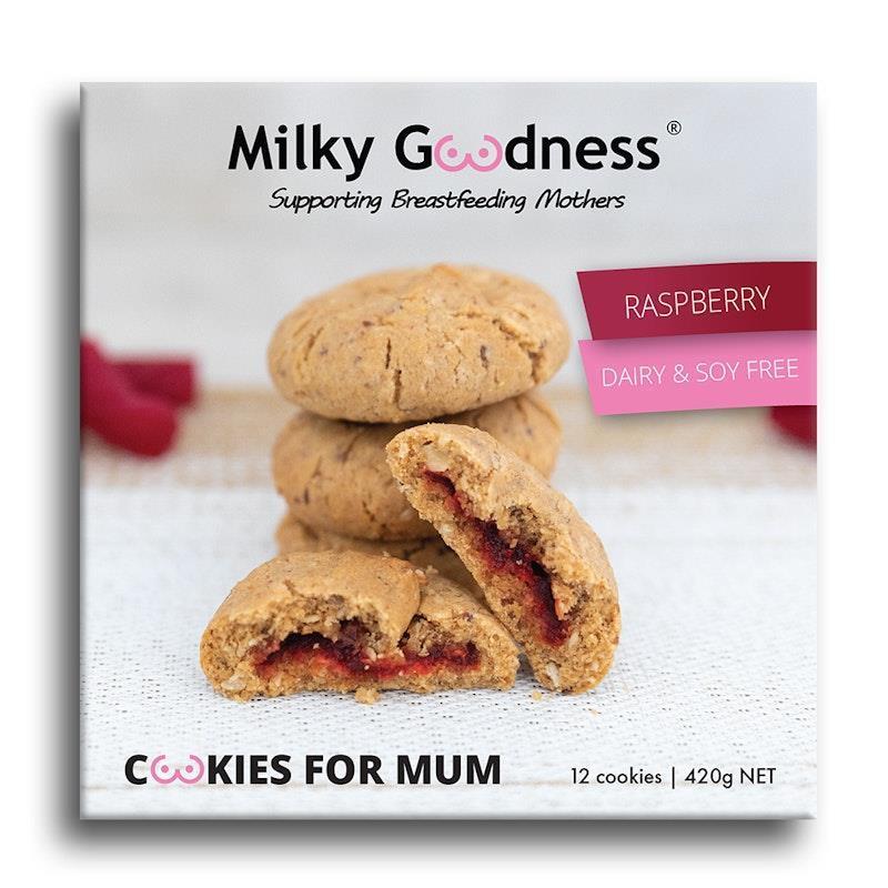 Load image into Gallery viewer, Milky Goodness Raspberry Lactation Cookies (Dairy &amp; Soy Free) 12Pack
