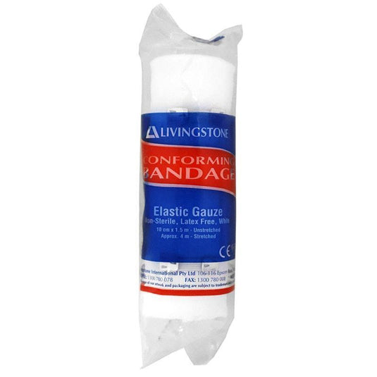 Livingstone Conforming Bandage with Clips 100mm x 4m 12 Pieces/Pack