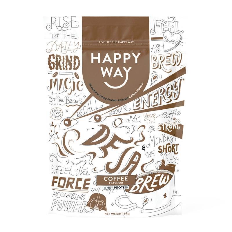 Load image into Gallery viewer, Happy Way Deja Brew Coffee Whey Protein Powder 1kg
