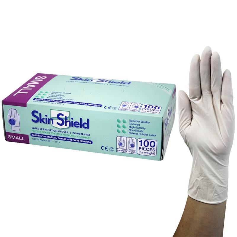Load image into Gallery viewer, Skin Shield Powder Free Latex Gloves Small 100 Pieces/Box
