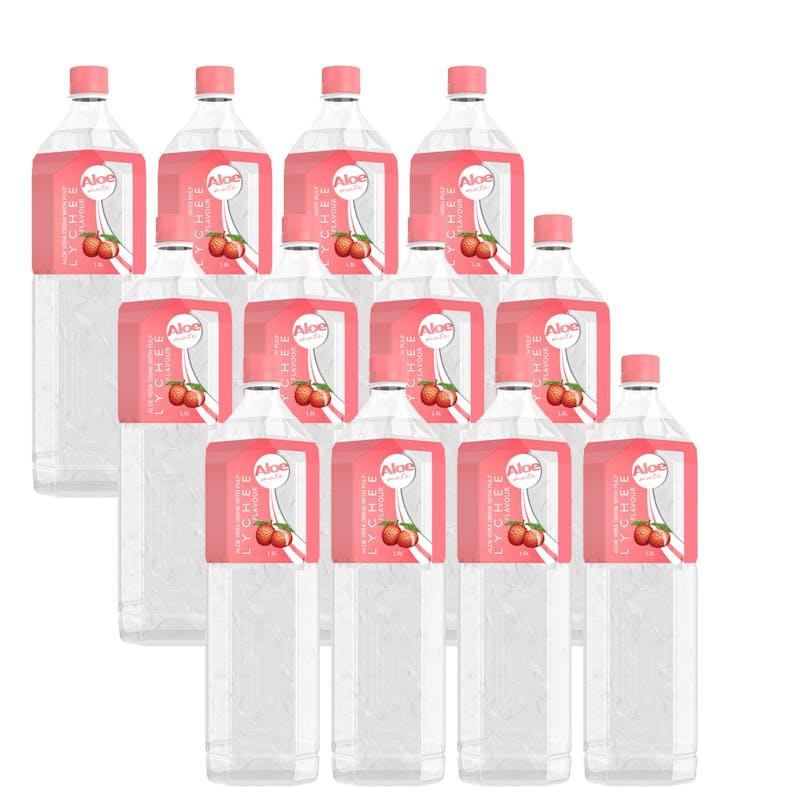 Load image into Gallery viewer, Aloe Mate Aloe Vera 1.5L Lychee 12Pack
