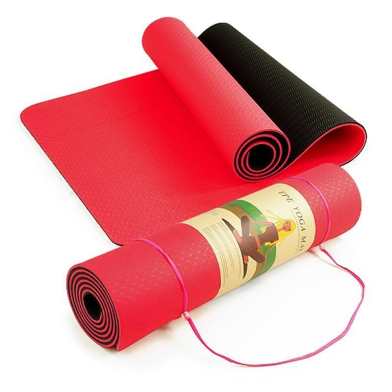 Load image into Gallery viewer, Powertrain TPE Pilates Exercise Yoga Mat 8mm Red
