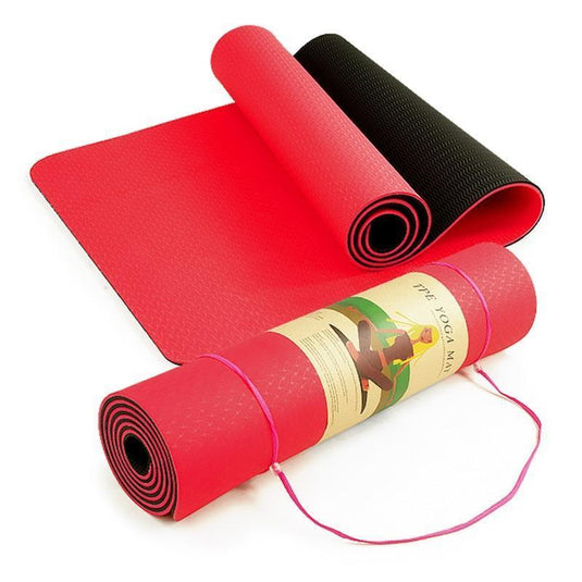 Powertrain TPE Pilates Exercise Yoga Mat 8mm Red