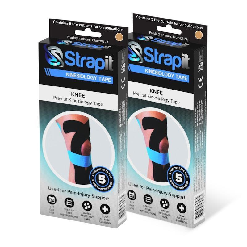 Load image into Gallery viewer, Strapit Knee Precut Kinesiology Tape - TAN - Box of 5 2 Pack
