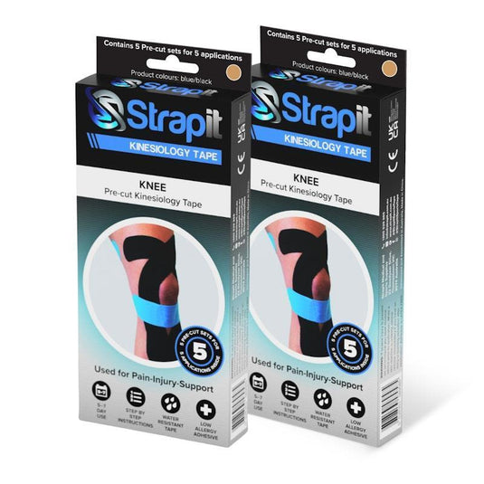 Strapit Knee Precut Kinesiology Tape - TAN - Box of 5 2 Pack