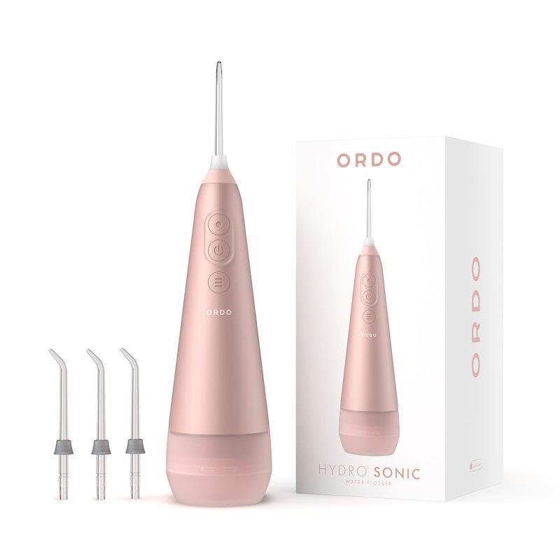 Load image into Gallery viewer, ORDO Hydro Sonic Water Flosser &amp; 3x Floss Tips Dental Selection Bundle Rose Gold
