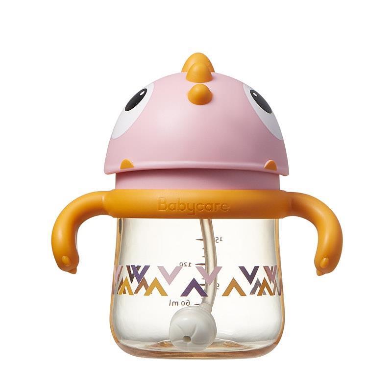 Load image into Gallery viewer, Bc Babycare T-REX TOBY Weighted Straw Sippy Cup 150ml (with Handle) Rose
