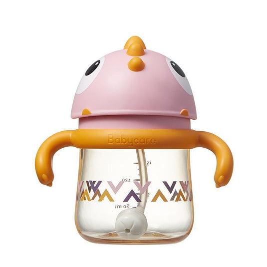 Bc Babycare T-REX TOBY Weighted Straw Sippy Cup 150ml (with Handle) Rose